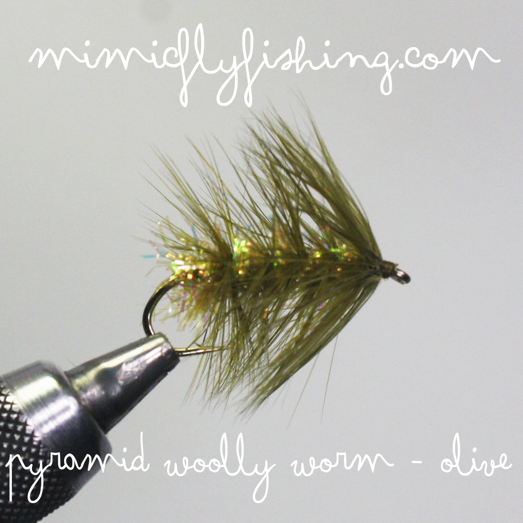 Pyramid Woolly Worm - Olive – Mimic Fly Fishing